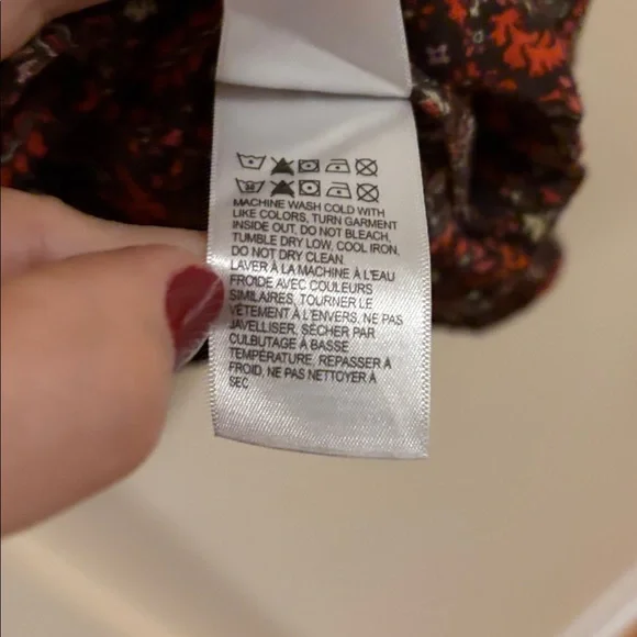 Lucky Brand smocked Paisley Blouse - Brown and Red - Picture 5 of 8